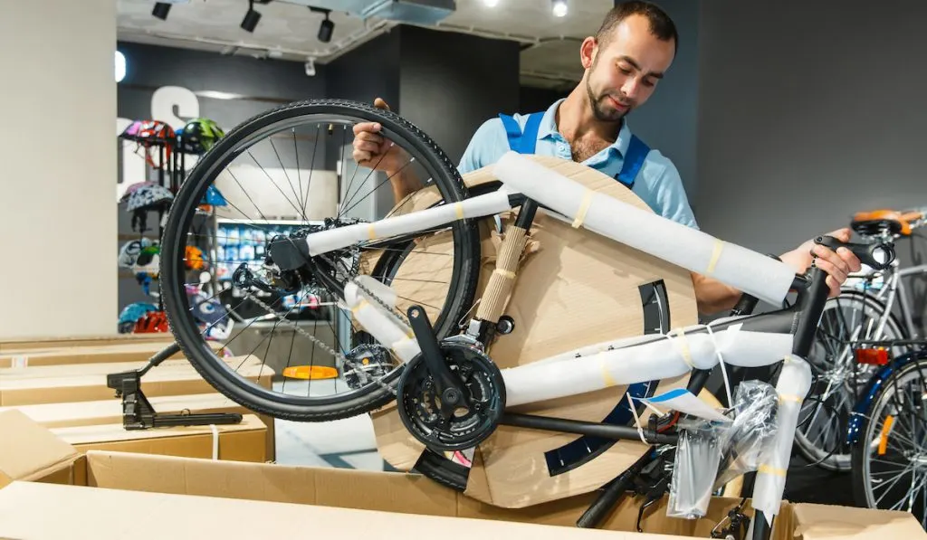 unpacking a new bike